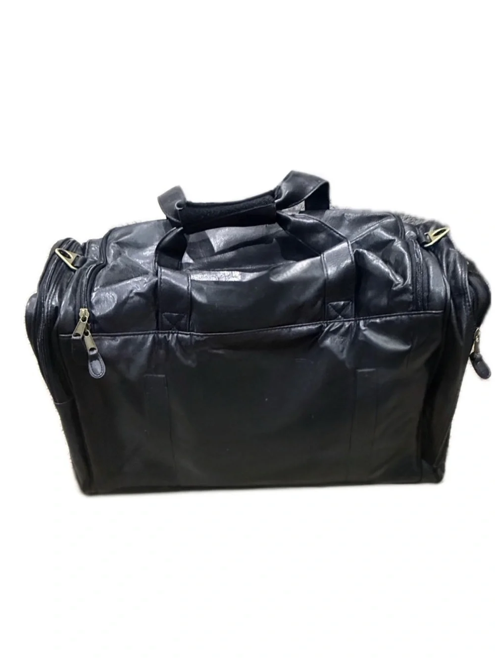 HIGHLAND‎ II Series Noir Executive Travelware Black Faux Leather Duffel Bag